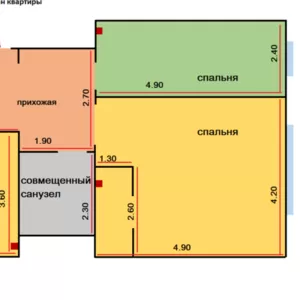 Продам собственную квартиру  в Чехии г. Теплице  3+1 (82 м2)  