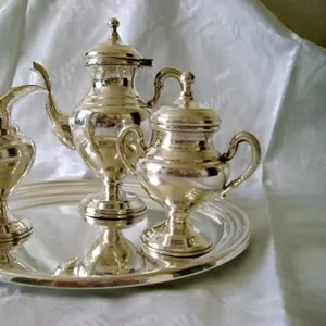 Элегантный серебряный 800 пробы кофейный набор из 4 предметов