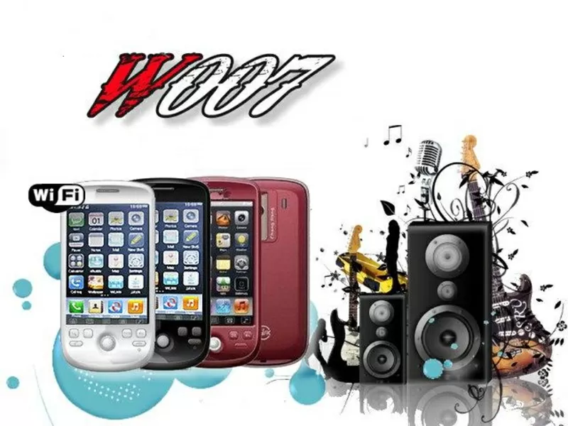 Сотовый телефон W007 на две сим карты  с wi-fi,  tv , fm