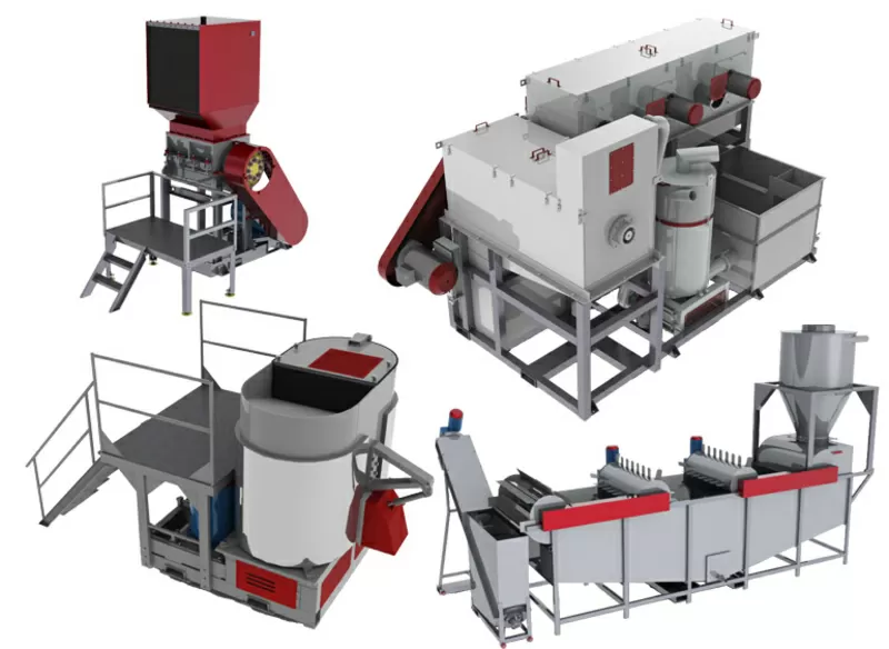 Дробилки,  агломераторы , сортировка отходов ,  мойки,  сушки и др!