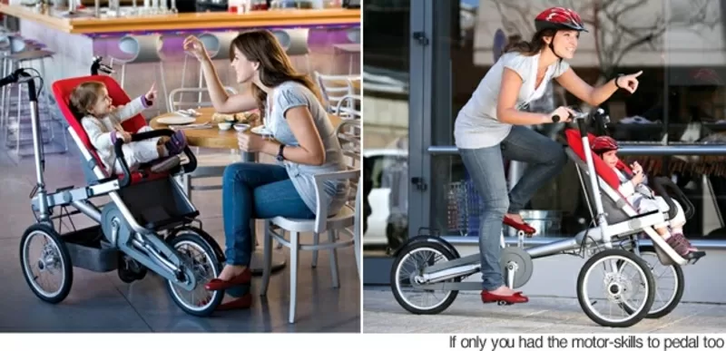 уникальный велосипед-детская коляска