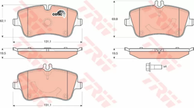 Колодки тормозные MERCEDES W202 93-00 передние