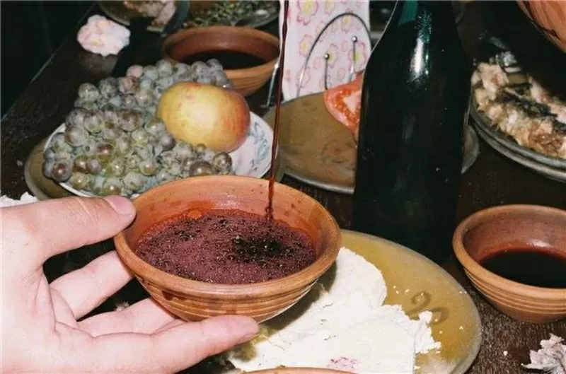 Домашнее грузинское сухое вино Саперави,  Ркацители 2