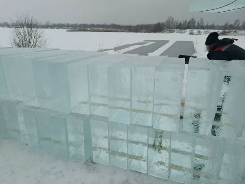 Лед, блоки льда для скульптур,  лед строительный