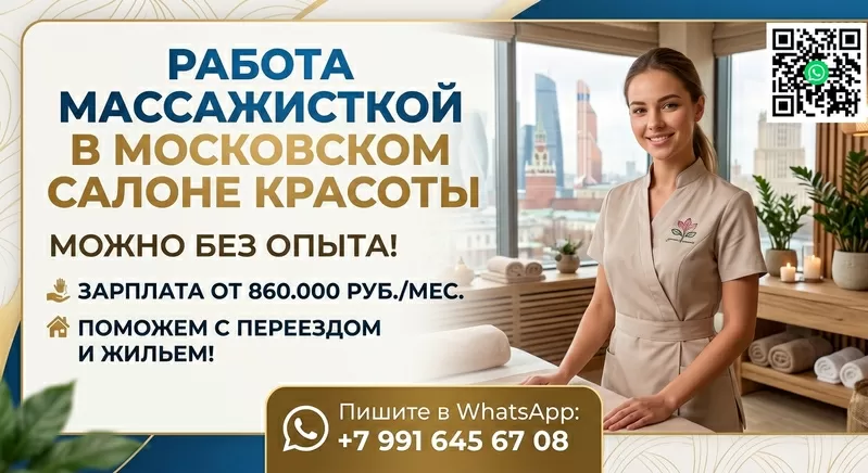 Салон красоты приглашает массажисток на работу