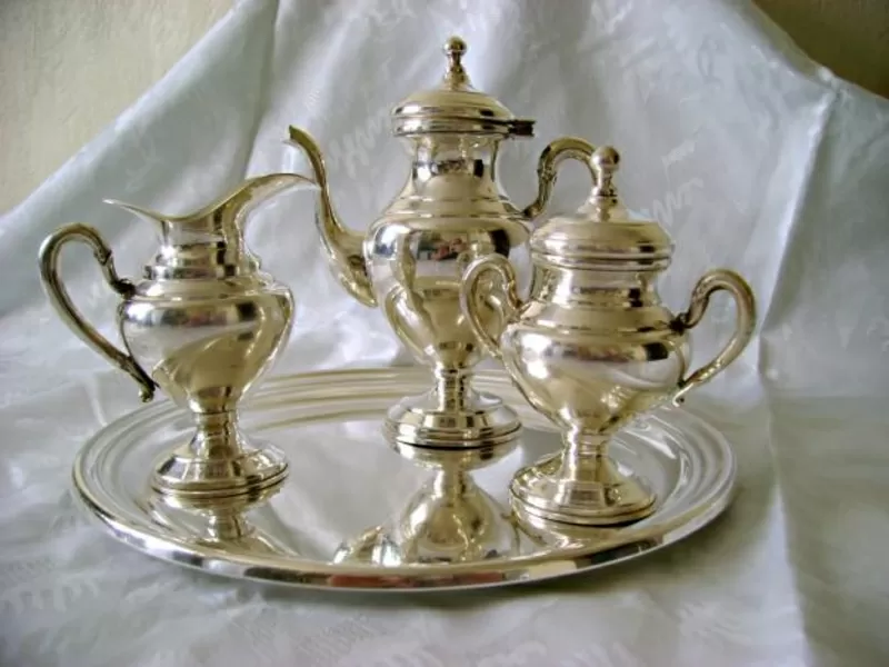 Элегантный серебряный 800 пробы кофейный набор из 4 предметов