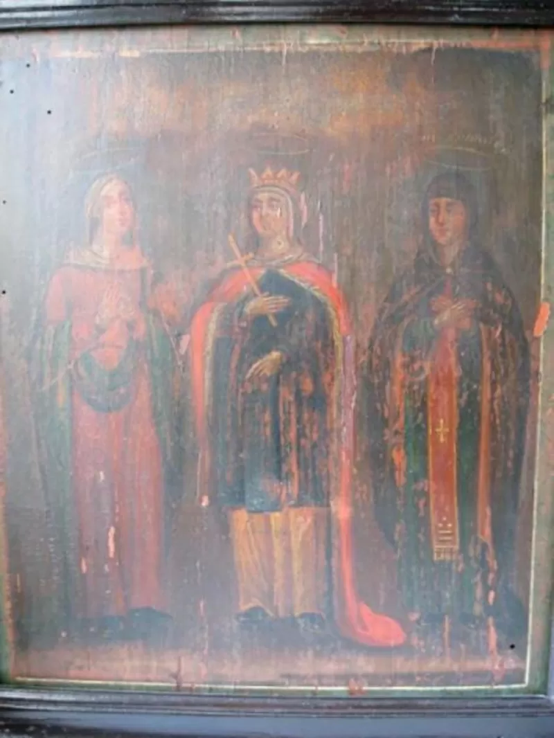Икона Святая мученица Акулина,  царица Елена, препод. Домнина. к.19-н.20